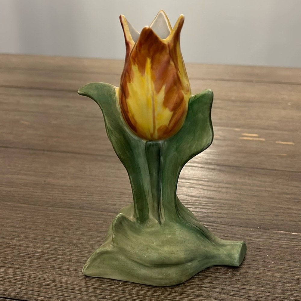 MCM tulip form vase unbranded artist signed